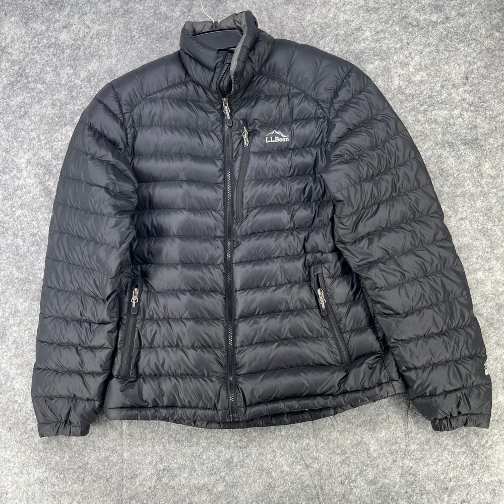 LL Bean Ultralight 850 Down Jacket Men Medium Black DownTek Water Repellent Gorp - Picture 2 of 16
